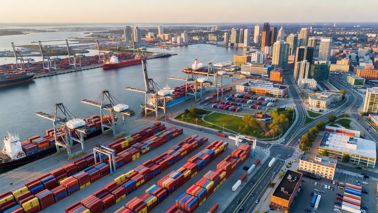 The Interplay Between Maritime Logistics Networks and Adjacent Urban Land Use Patterns